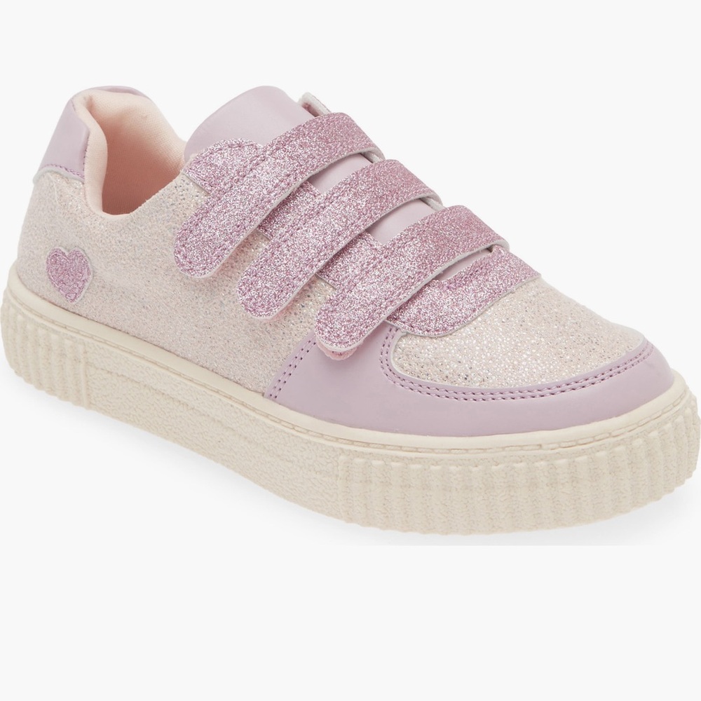 Tucker + Tate Pink Glitter Hook-and-Loop Kids Sneakers